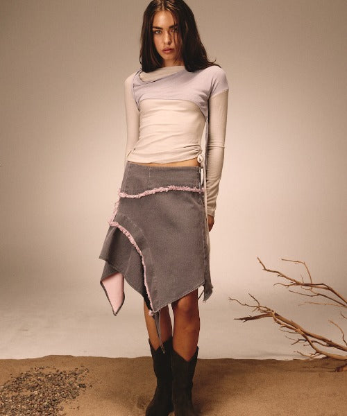 GLOWNY/グロウニー BONES GRUNGY DENIM SKIRT スカート