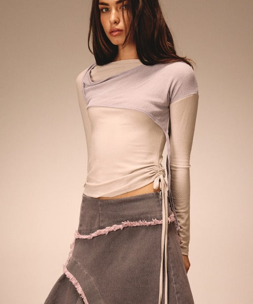 GLOWNY/グロウニー BONES GRUNGY DENIM SKIRT スカート