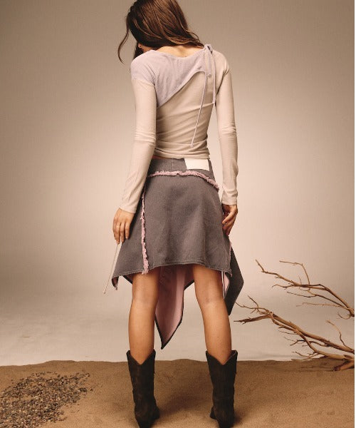 GLOWNY/グロウニー BONES GRUNGY DENIM SKIRT スカート