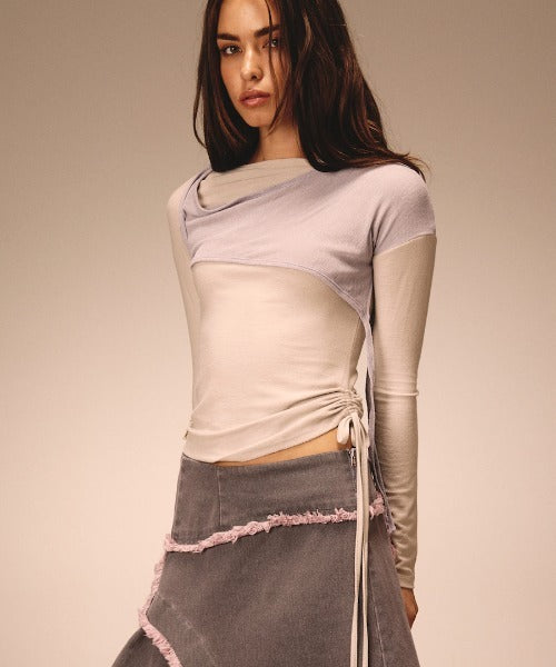 GLOWNY/グロウニー JOSHUA PANELED LONG SLEEVE カットソー