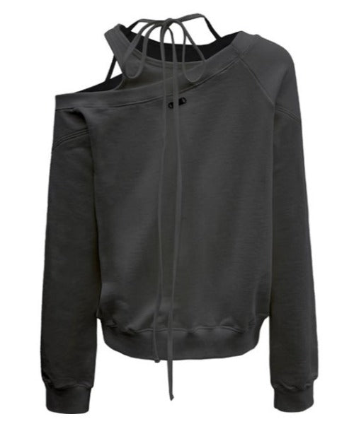 SLIT LAYERED SWEAT SHIRT