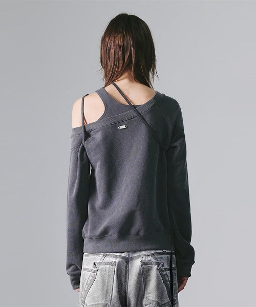 SLIT LAYERED SWEAT SHIRT