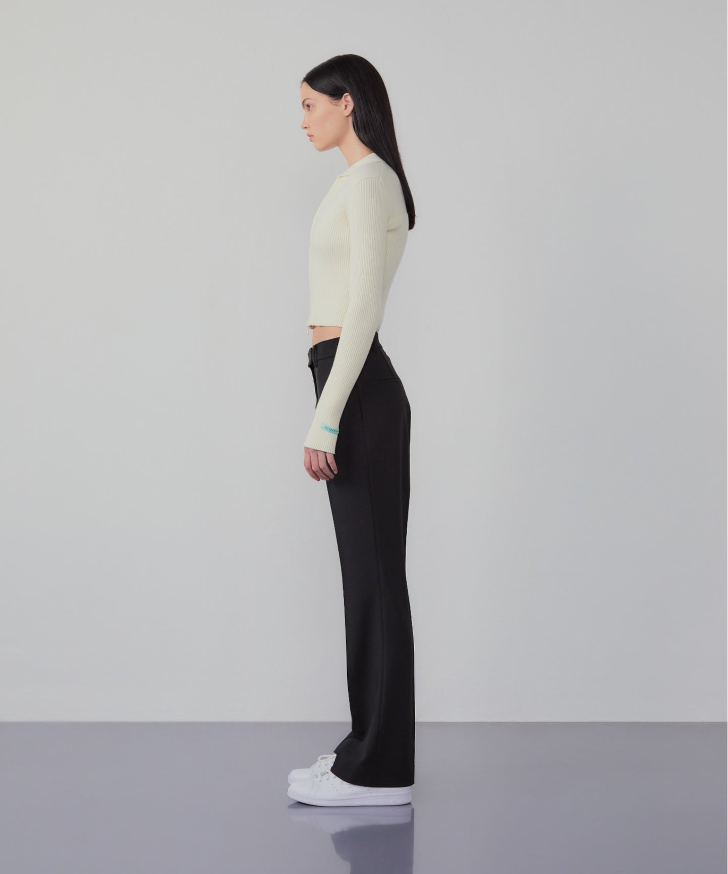 INSTANTFUNK/インスタントファンク Slim zipped knit top ニット