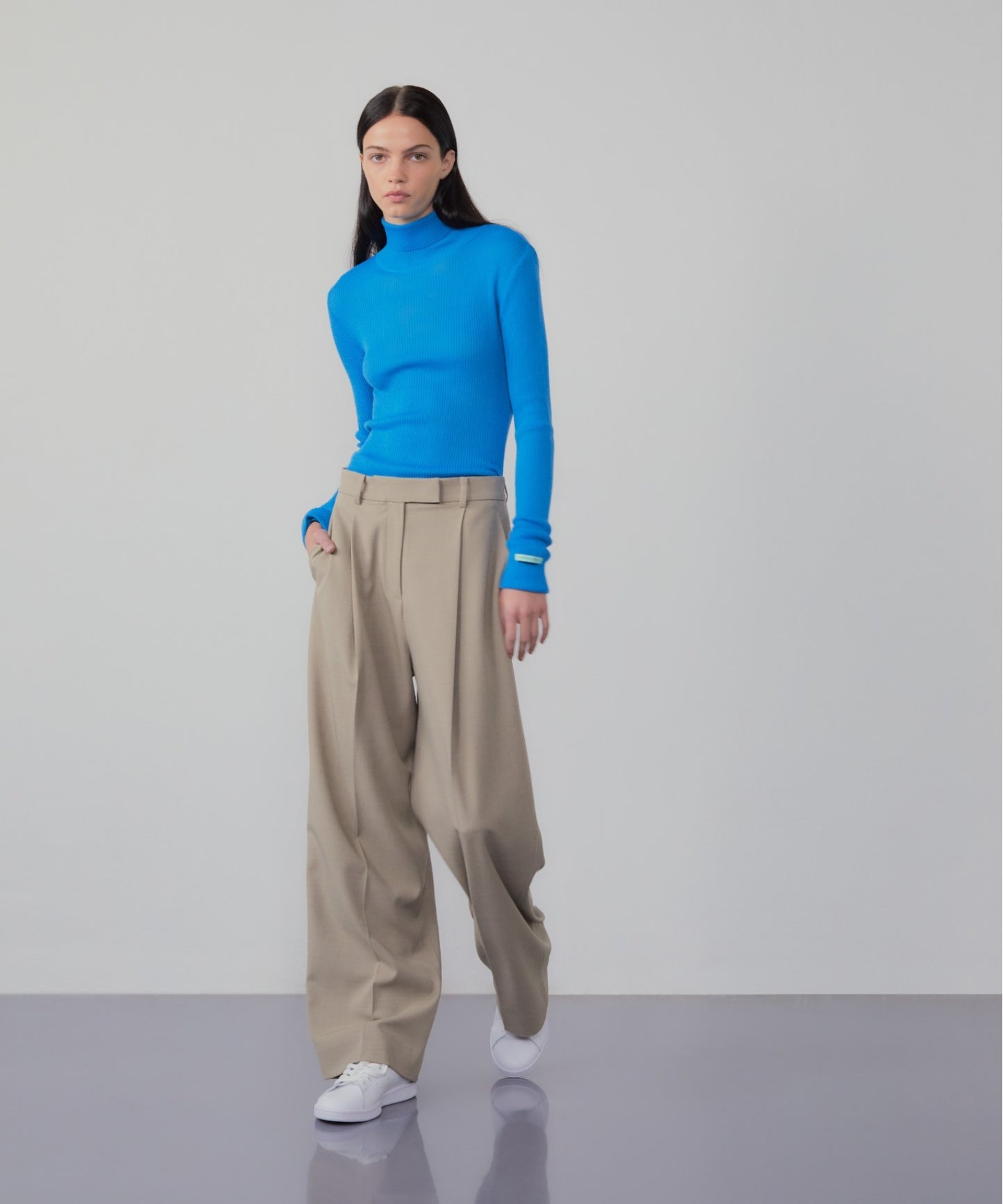 Roll-neck cashmere-blend sweater