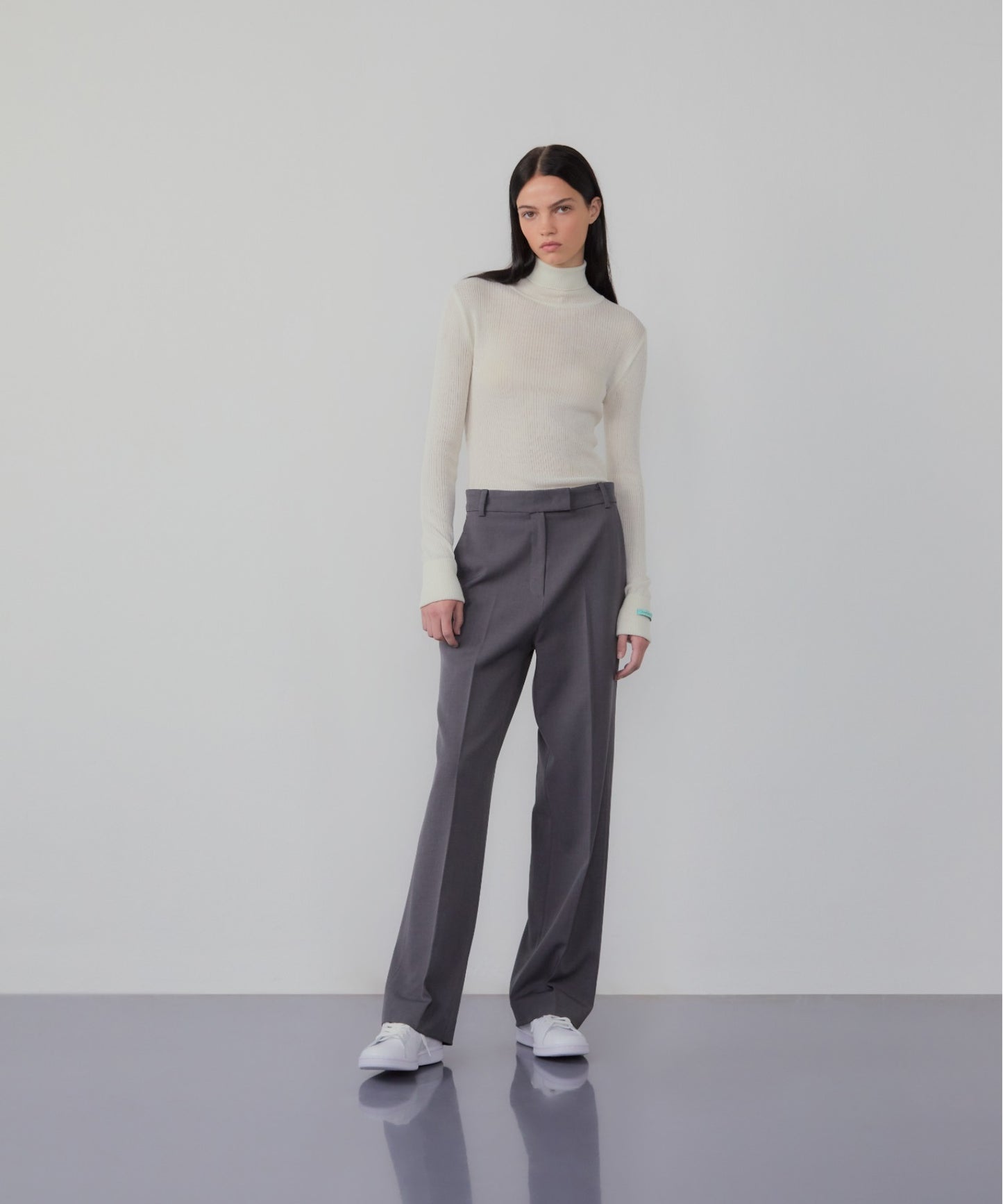 Roll-neck cashmere-blend sweater