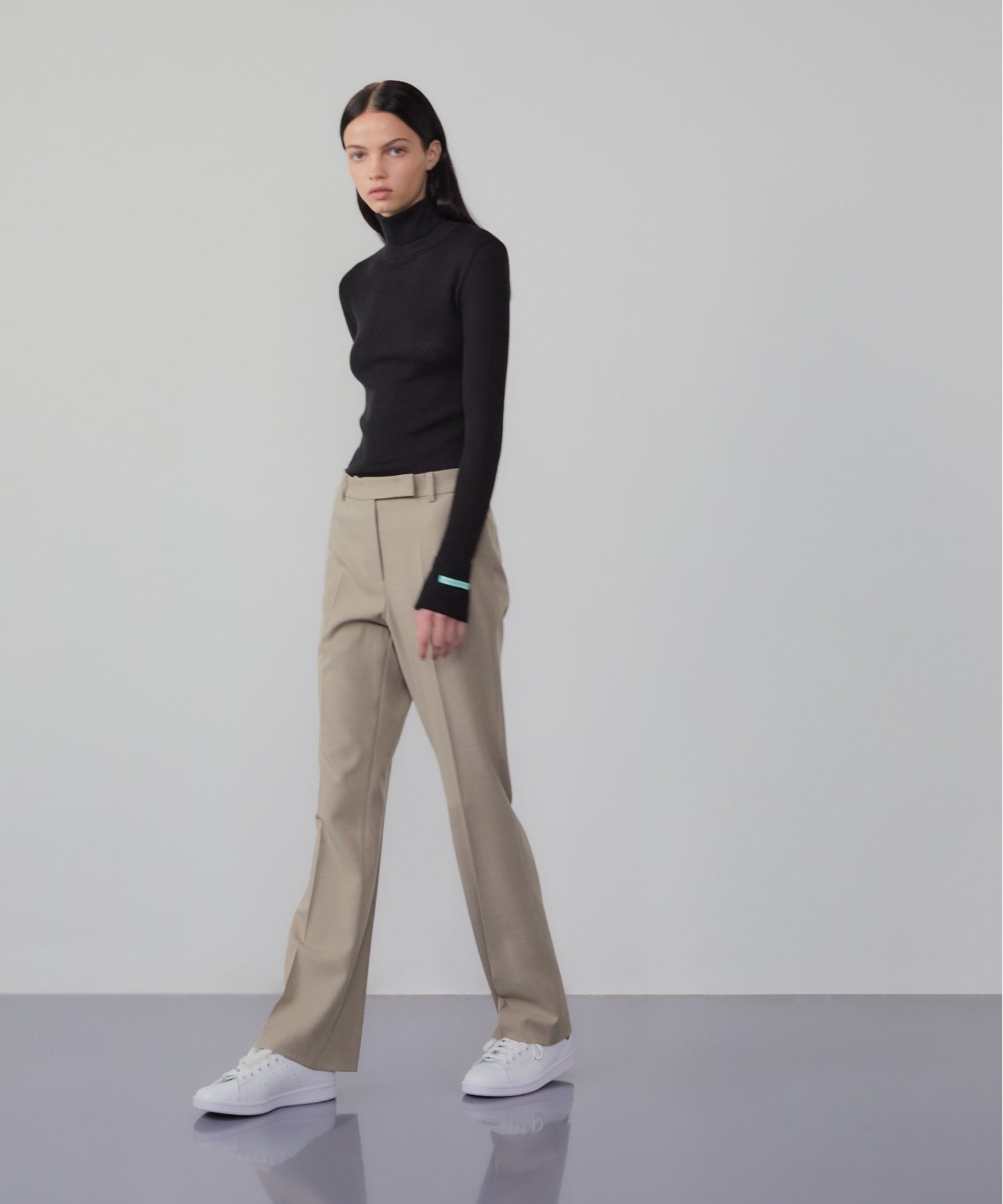 Roll-neck cashmere-blend sweater