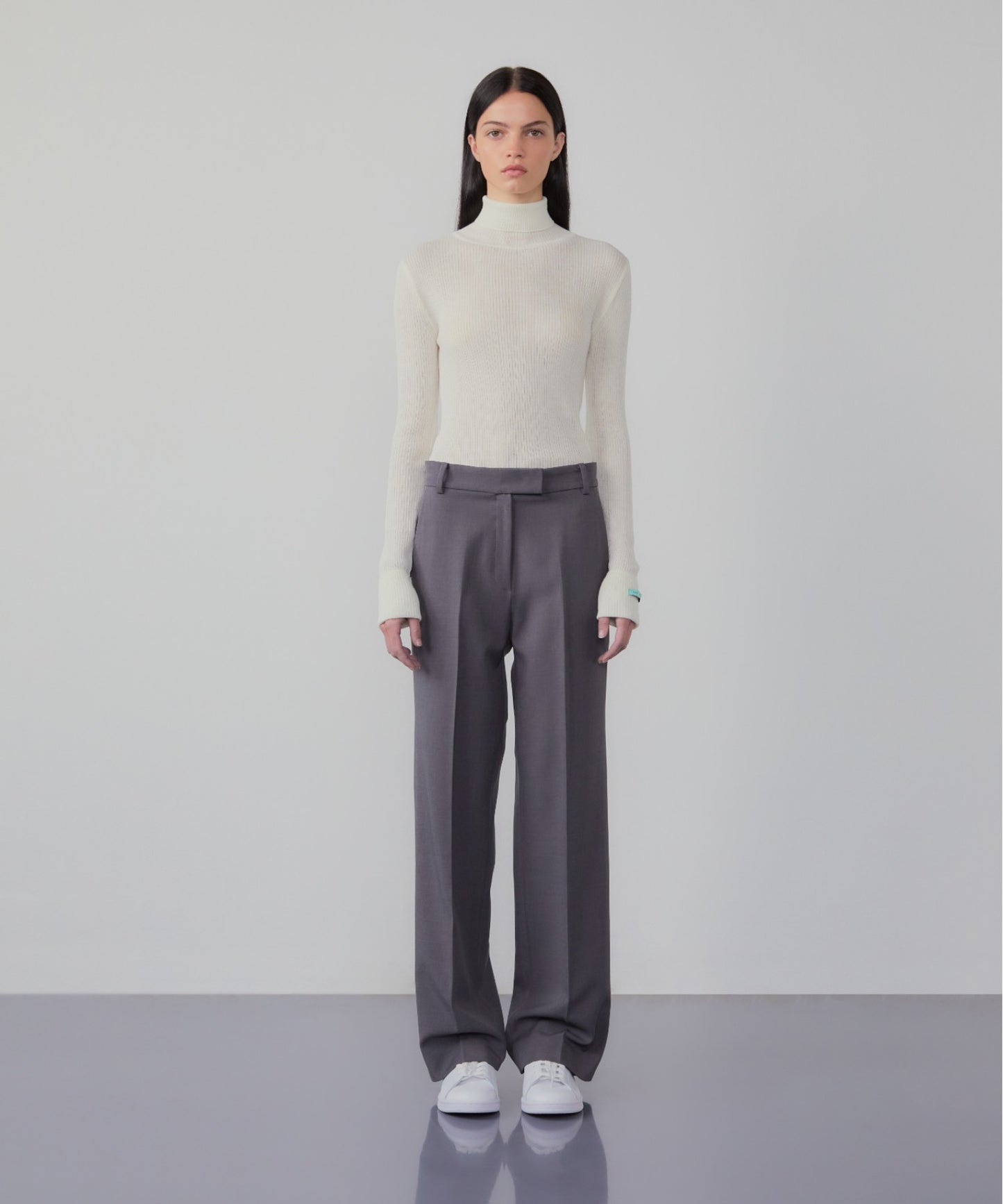 Roll-neck cashmere-blend sweater