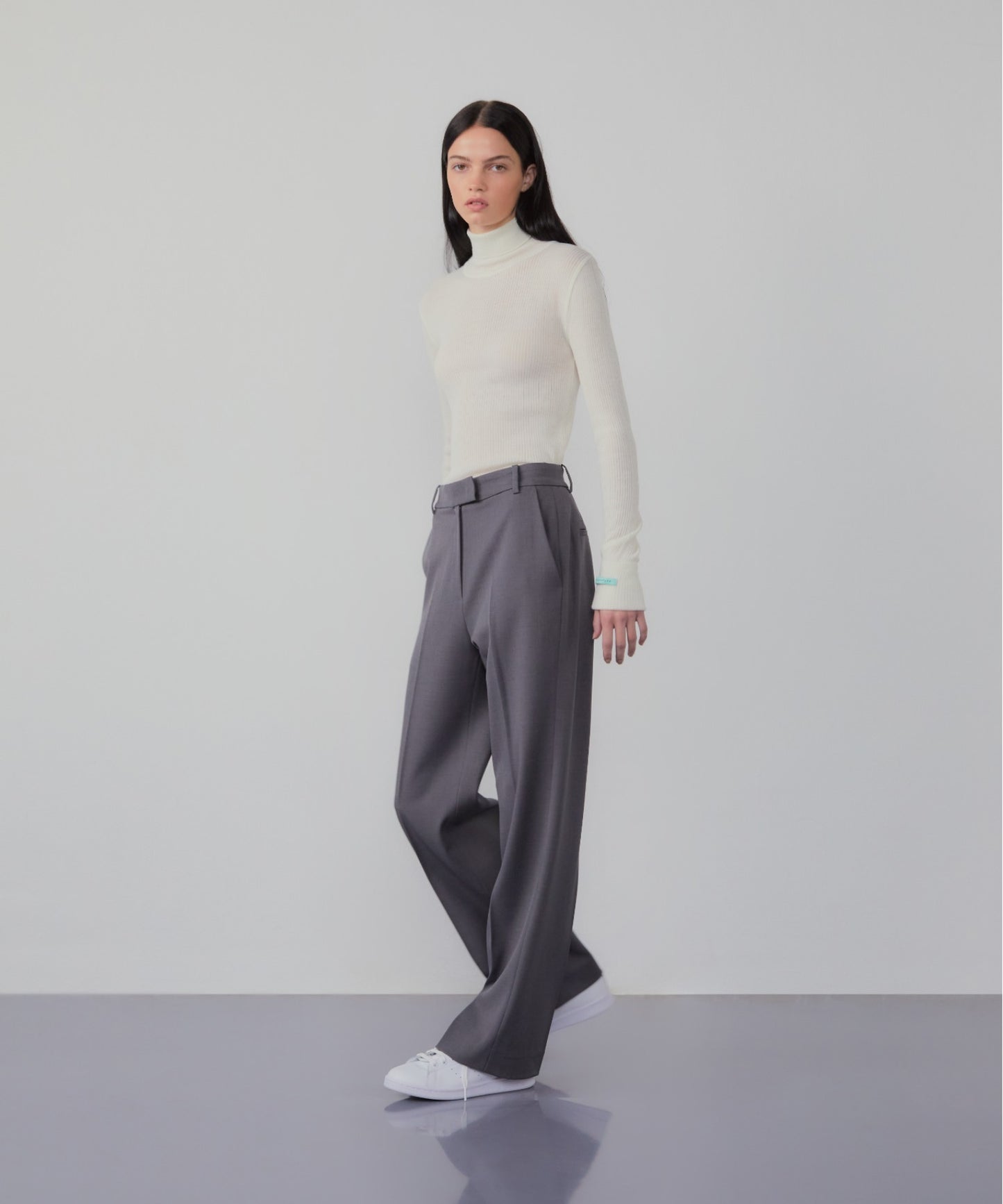 Roll-neck cashmere-blend sweater