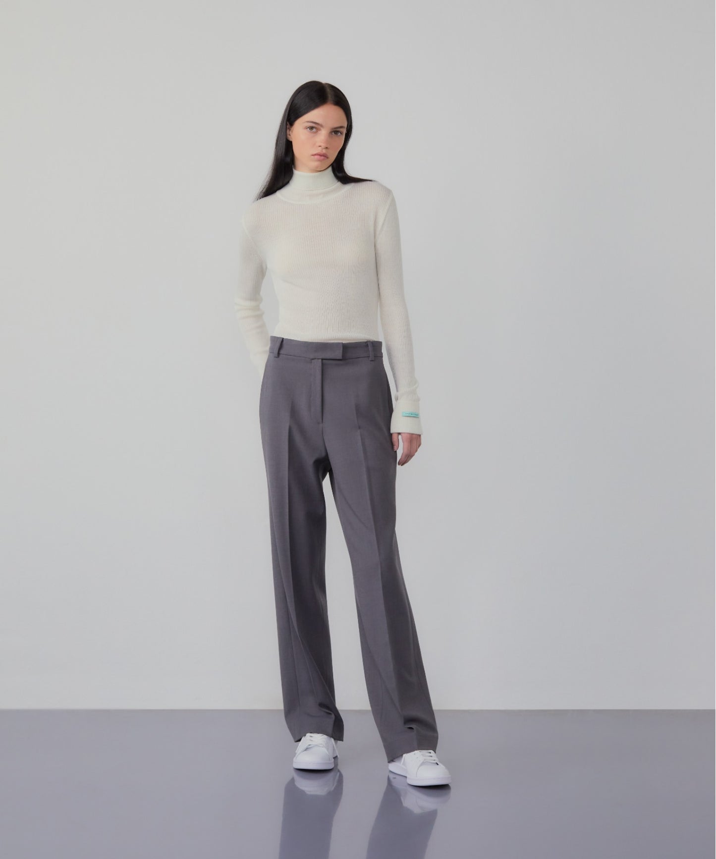 Roll-neck cashmere-blend sweater