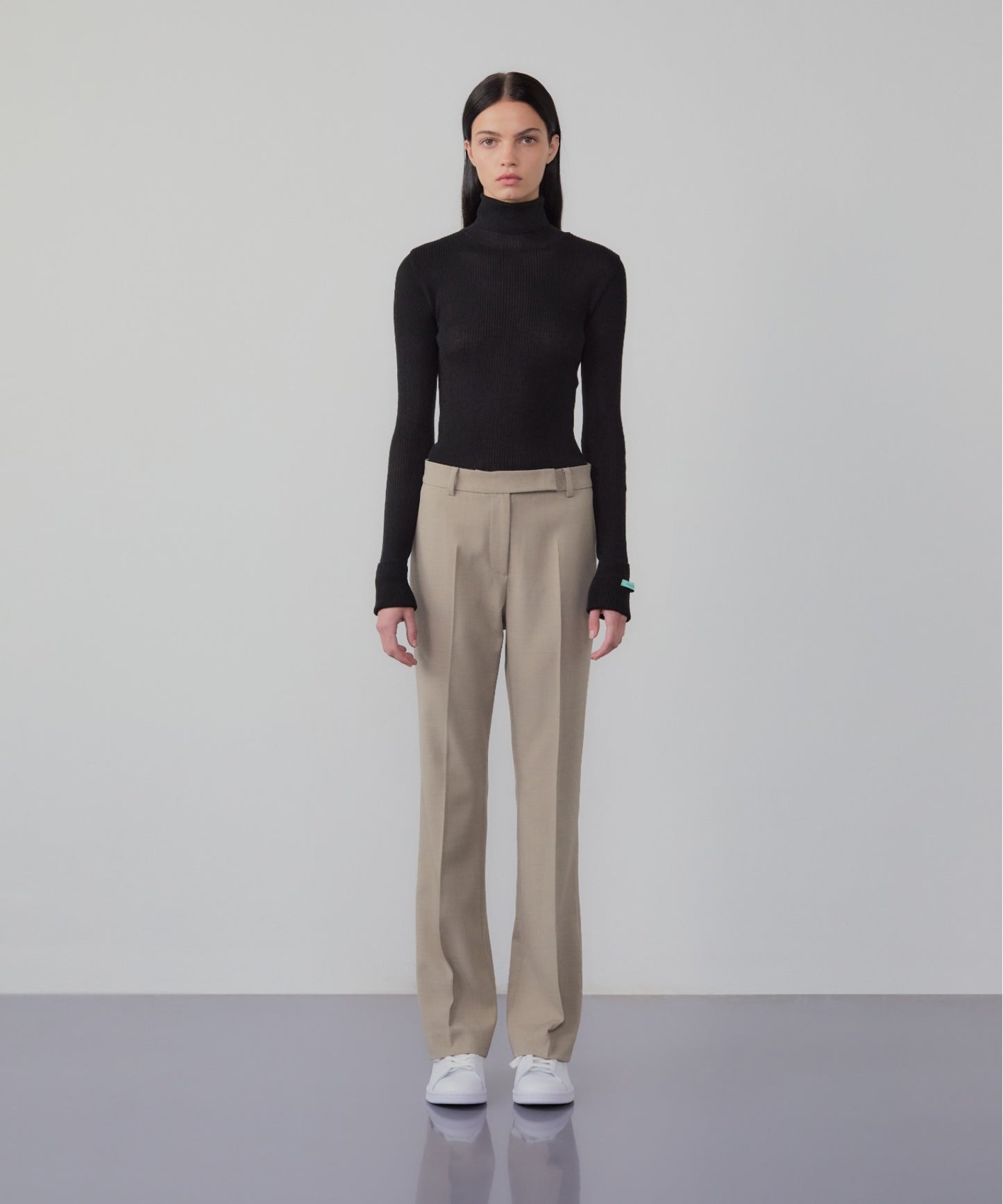 Roll-neck cashmere-blend sweater
