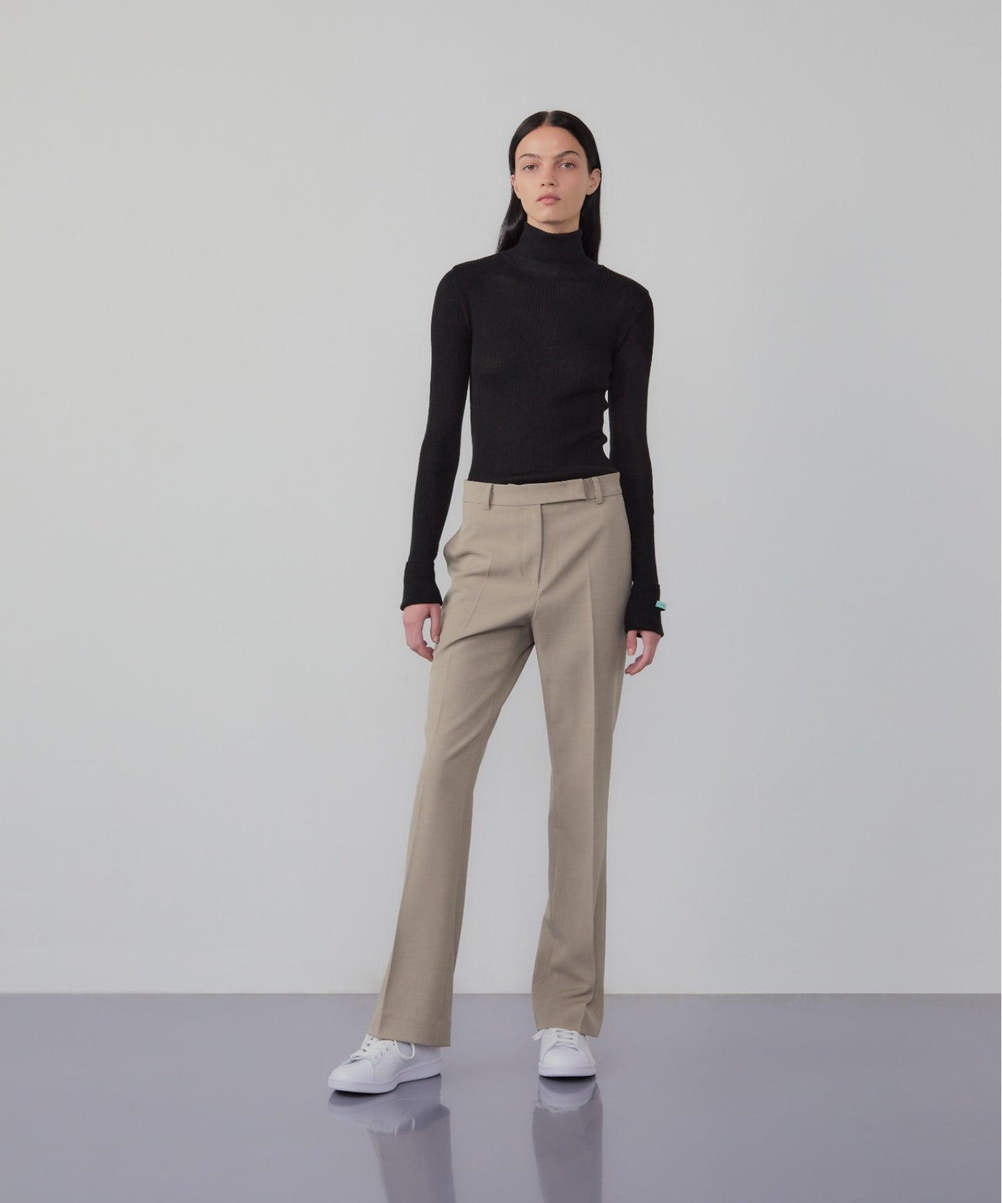 Roll-neck cashmere-blend sweater