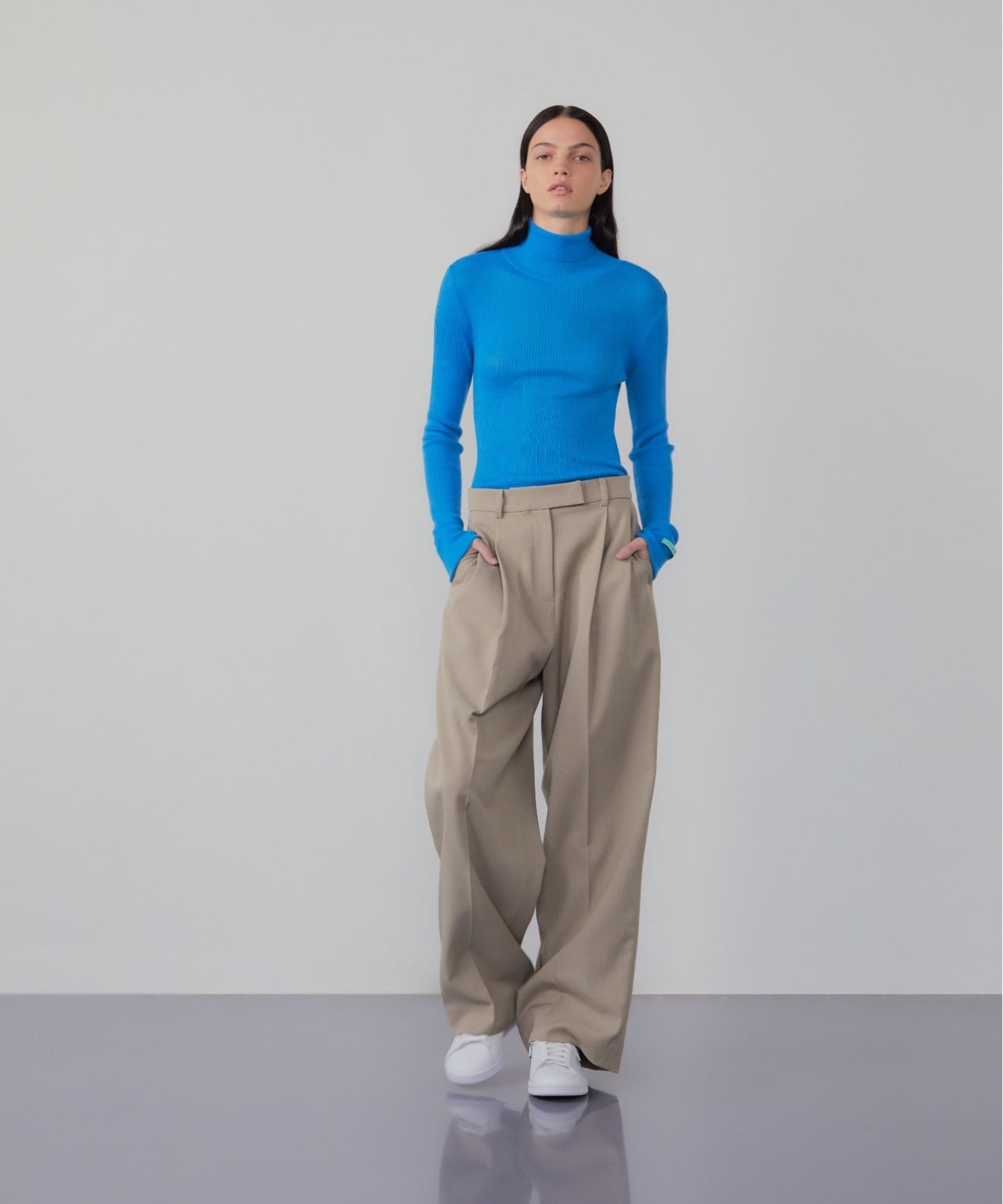 Roll-neck cashmere-blend sweater