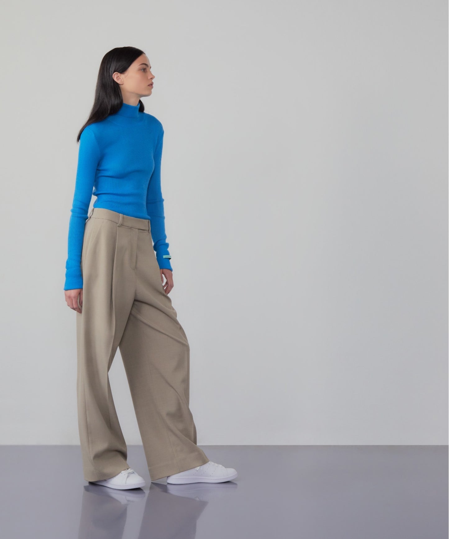Roll-neck cashmere-blend sweater