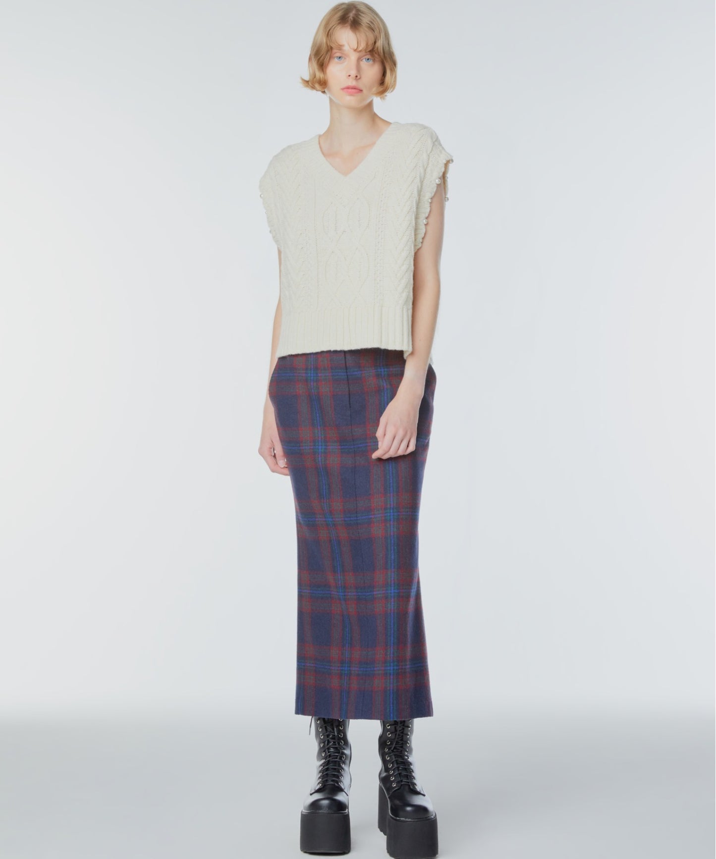 Mermaid wool-blend long skirt