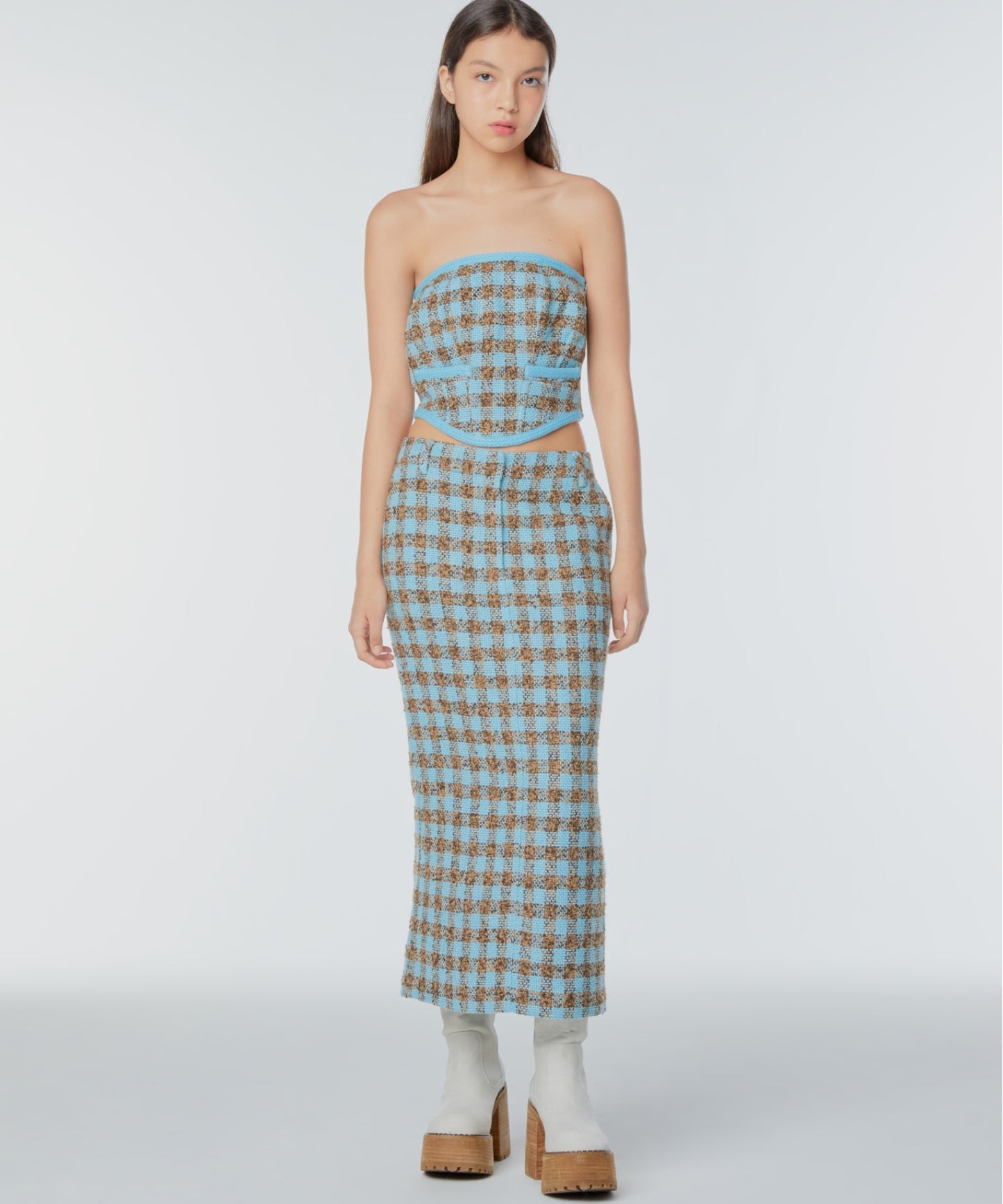 Mermaid wool-blend long skirt