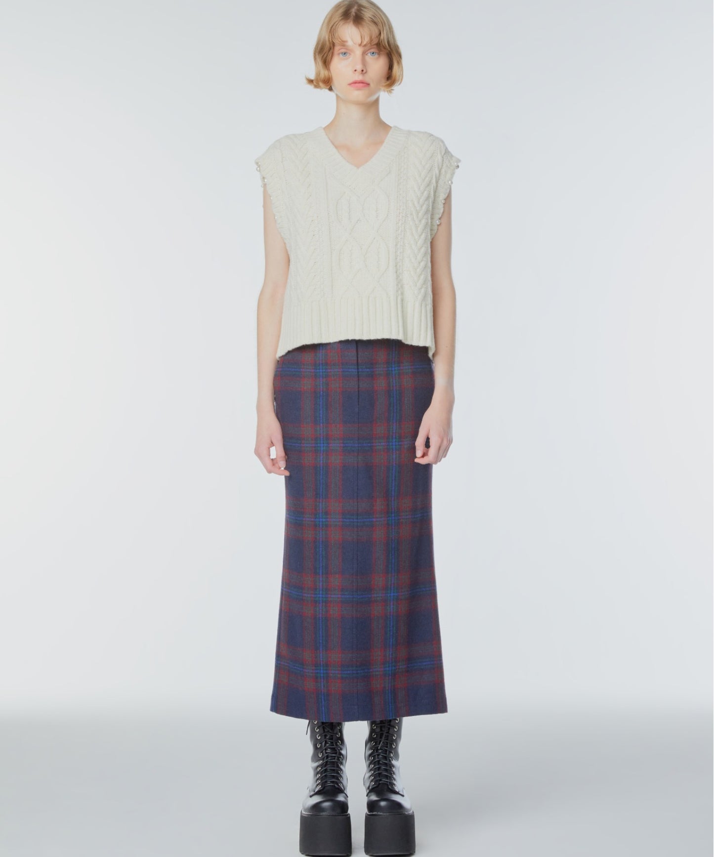 Mermaid wool-blend long skirt