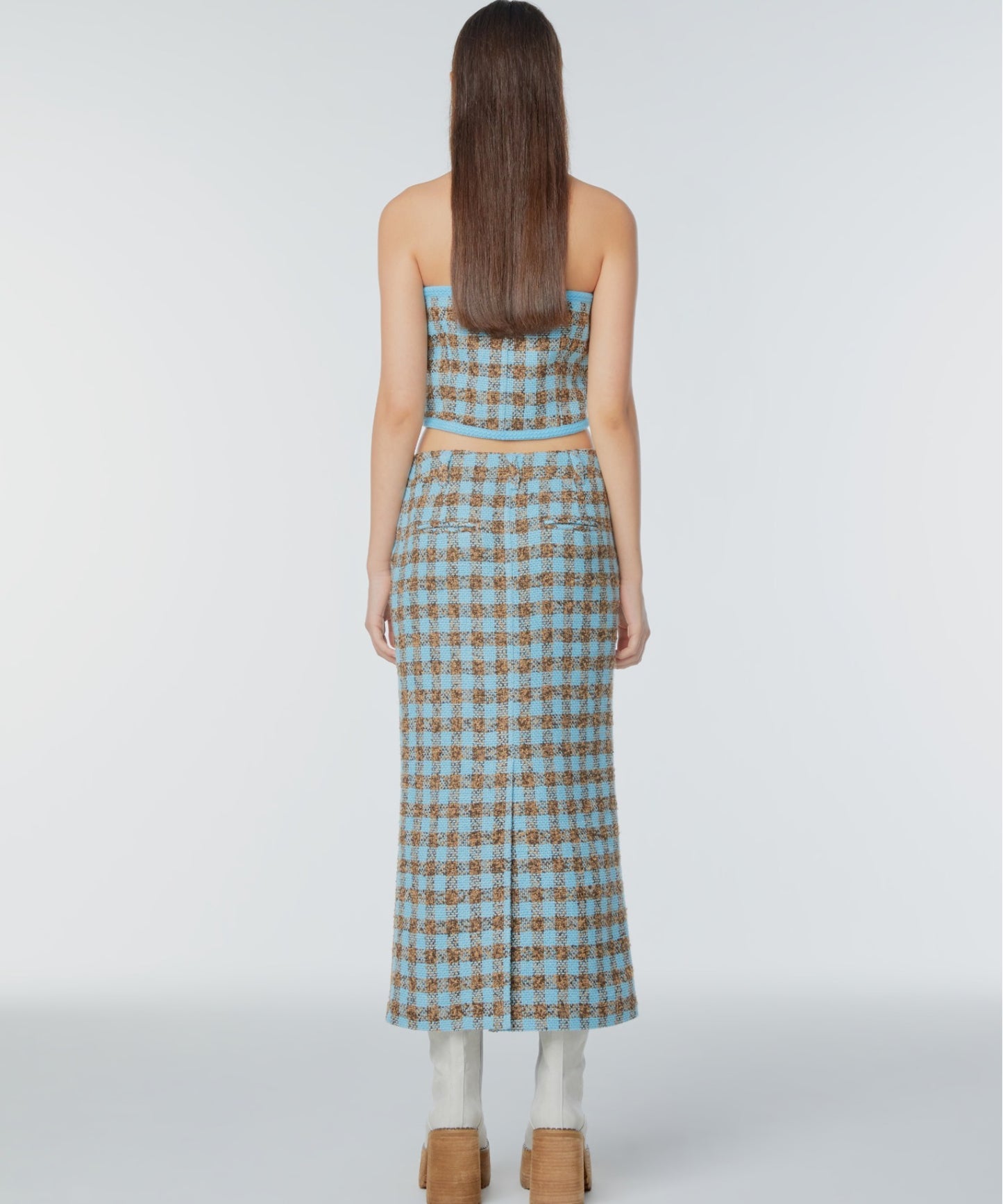 Mermaid wool-blend long skirt
