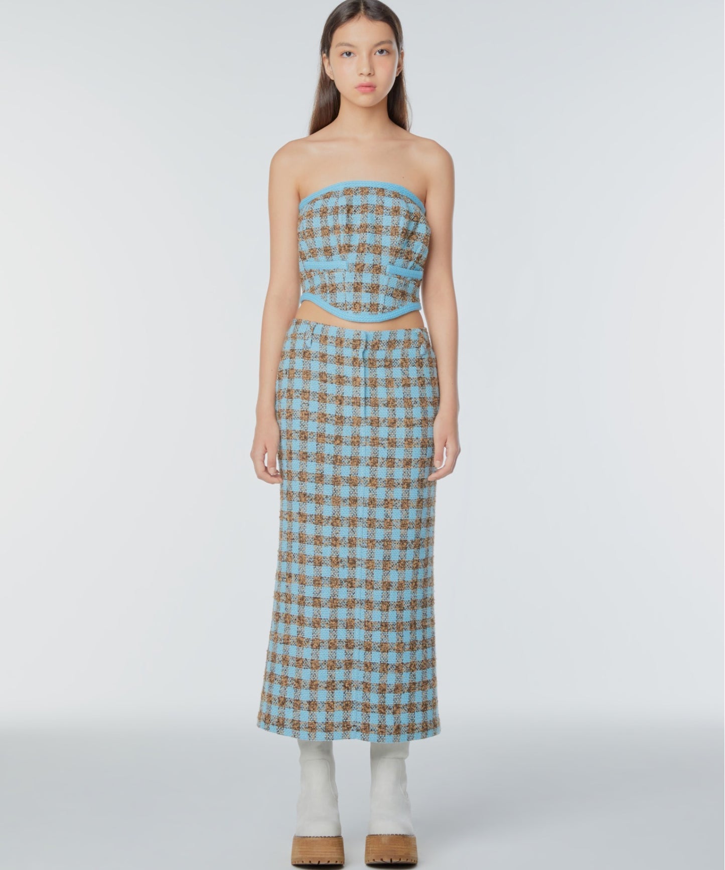 Mermaid wool-blend long skirt