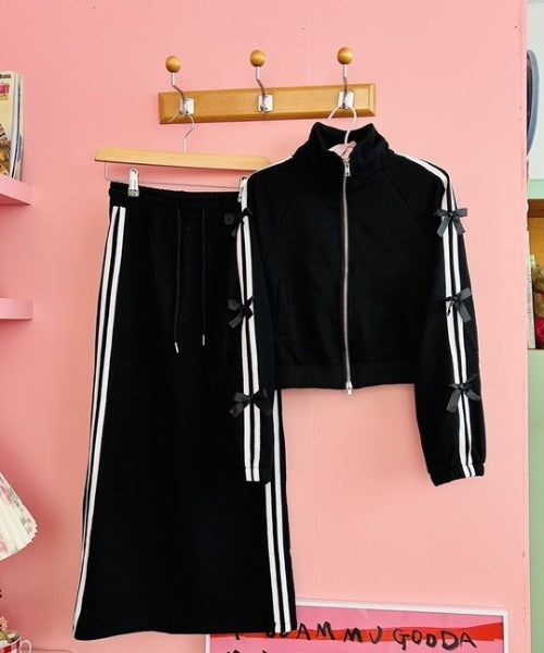 ipugo/イプゴ リボンスウェット スカート セットアップ