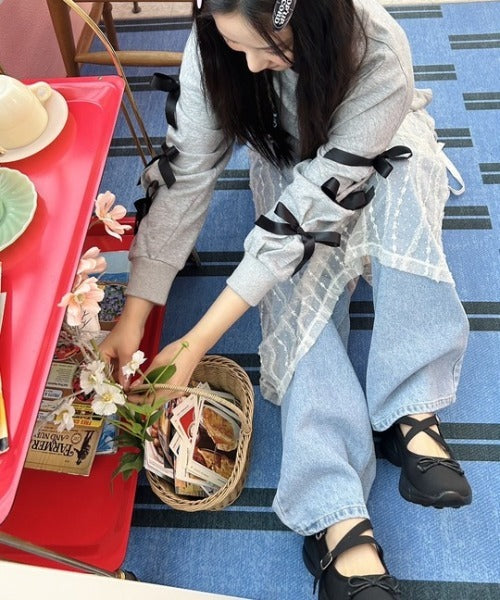 オーバーサイズリボンスウェット