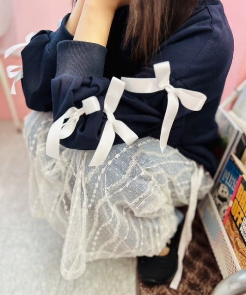 オーバーサイズリボンスウェット
