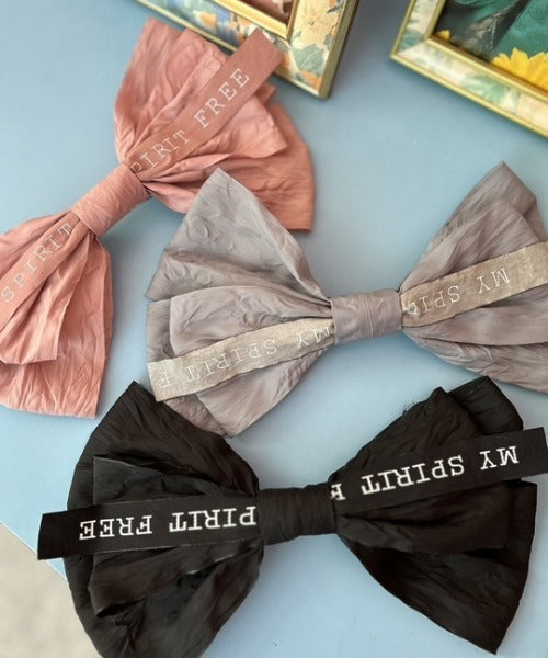 ipugo/イプゴ 文字入りナイロン リボン バレッタ