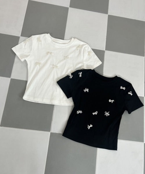 ipugo/イプゴ パールリボン ミニ丈T