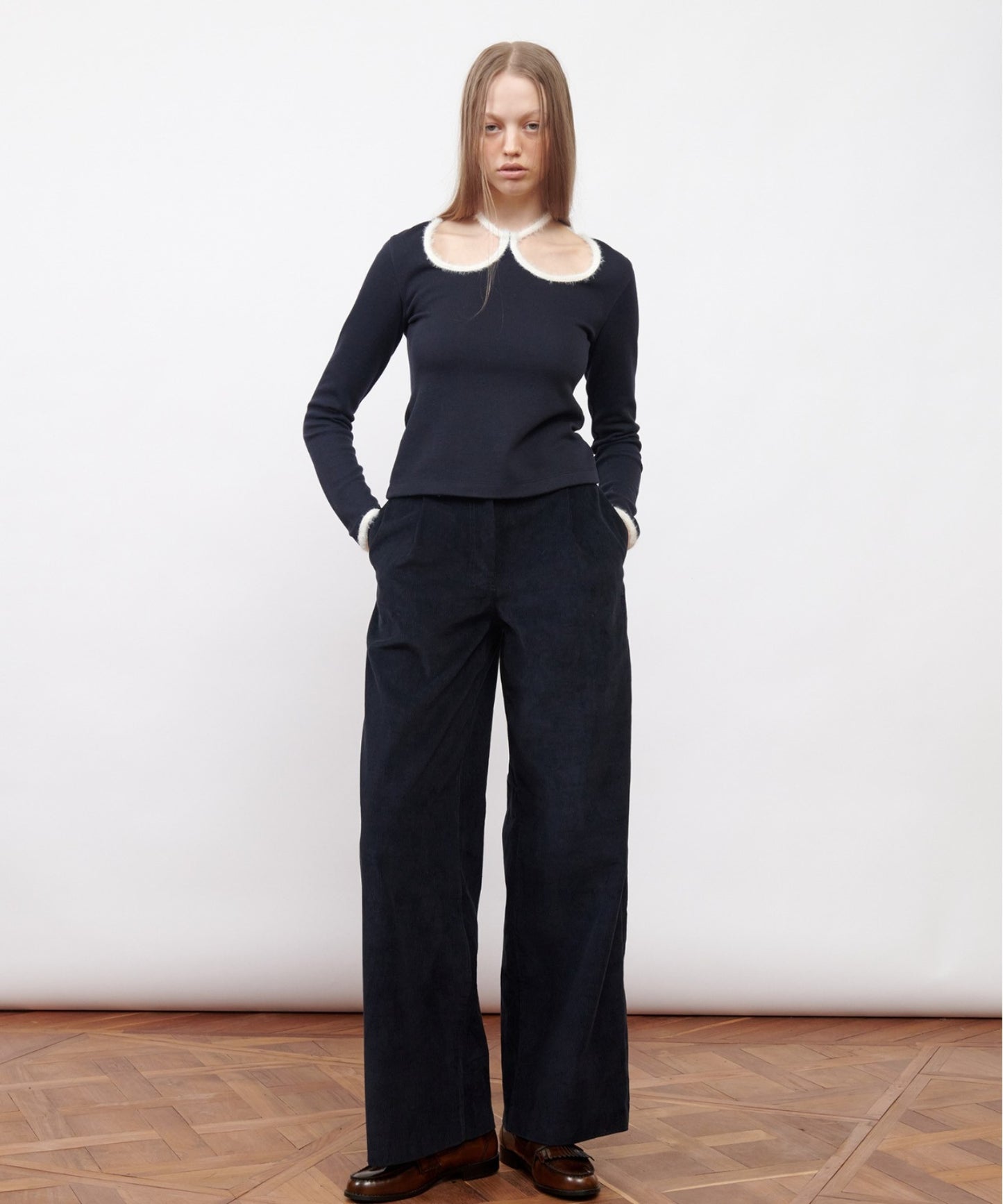 W-Neck Jersey Top