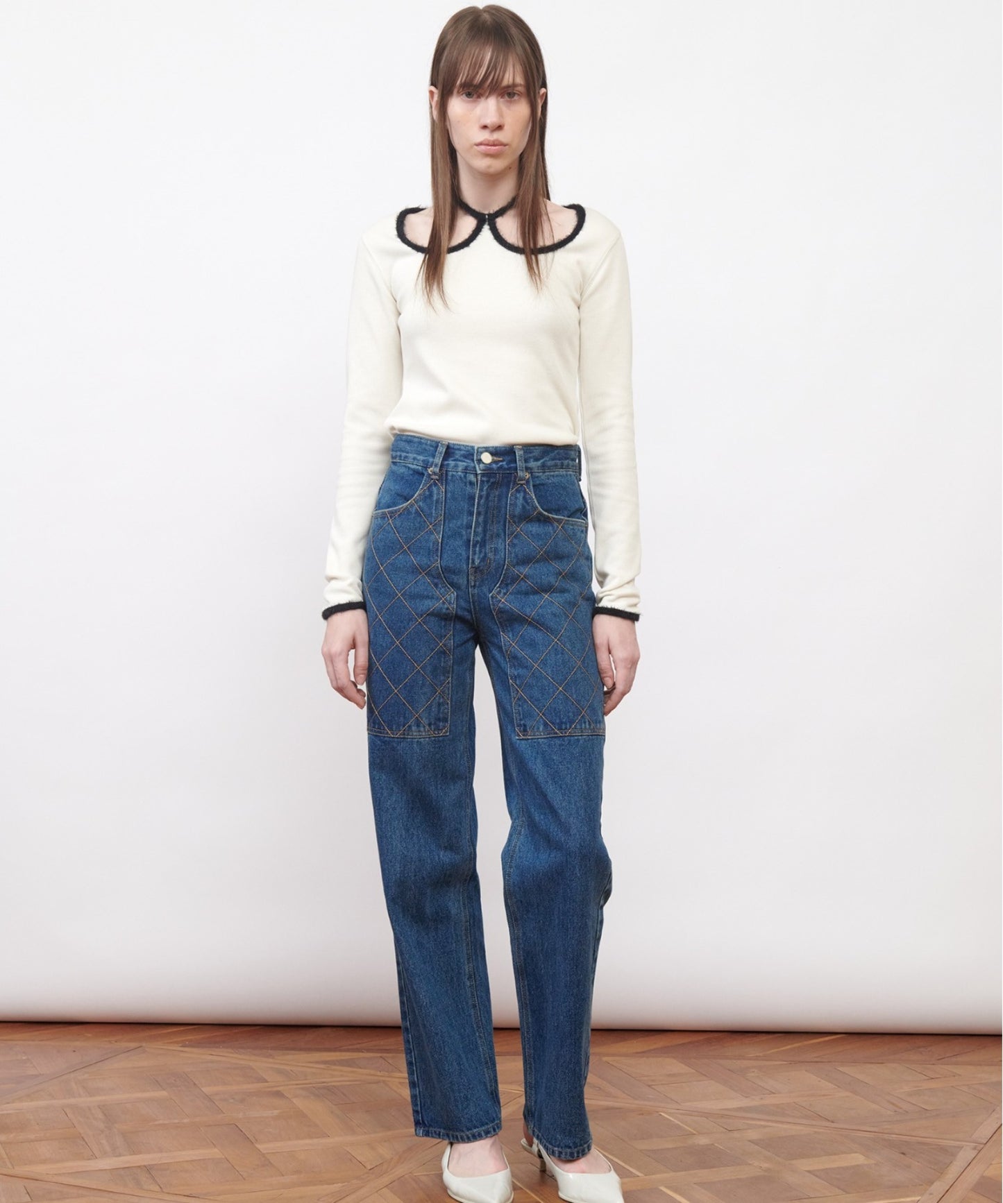 W-Neck Jersey Top