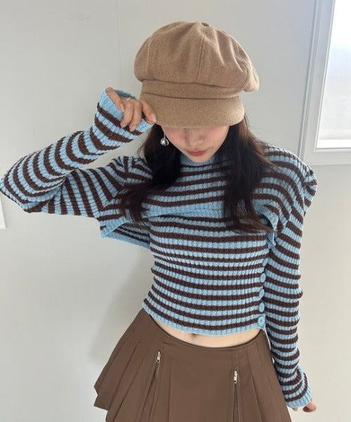 ipugo/イプゴ ボーダーチューブトップ&ショートニット アンサンブル