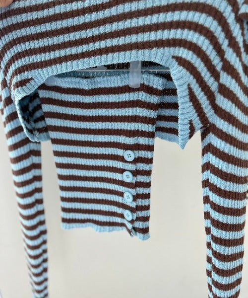 ipugo/イプゴ ボーダーチューブトップ&ショートニット アンサンブル