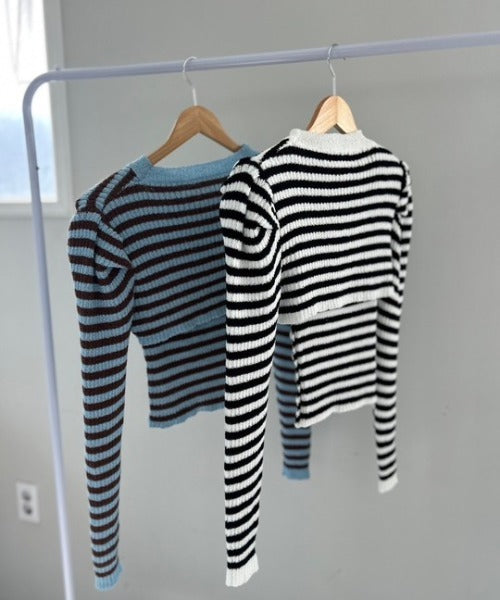 ipugo/イプゴ ボーダーチューブトップ&ショートニット アンサンブル