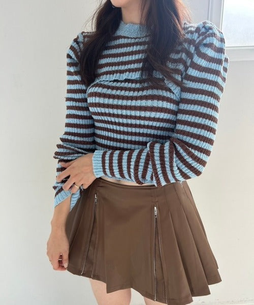 ipugo/イプゴ ボーダーチューブトップ&ショートニット アンサンブル