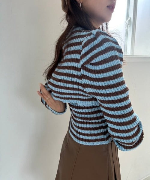 ipugo/イプゴ ボーダーチューブトップ&ショートニット アンサンブル