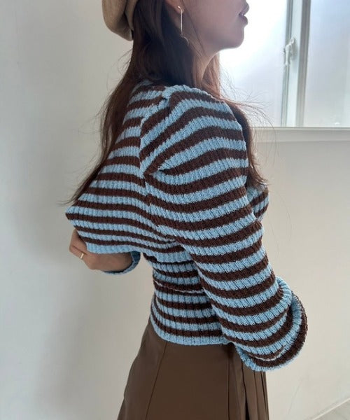 ipugo/イプゴ ボーダーチューブトップ&ショートニット アンサンブル