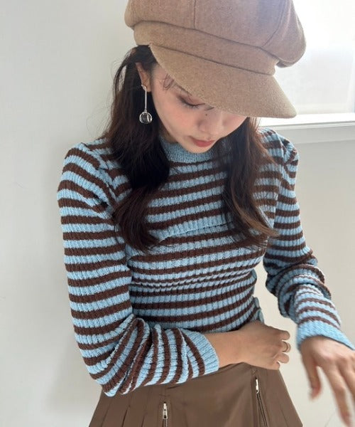 ipugo/イプゴ ボーダーチューブトップ&ショートニット アンサンブル