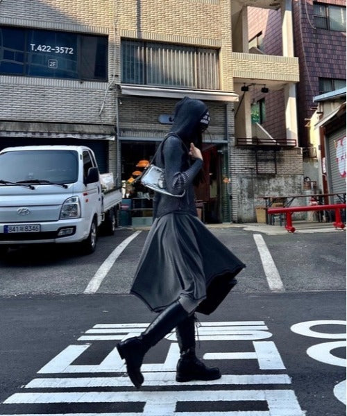 ニットフードパーカー