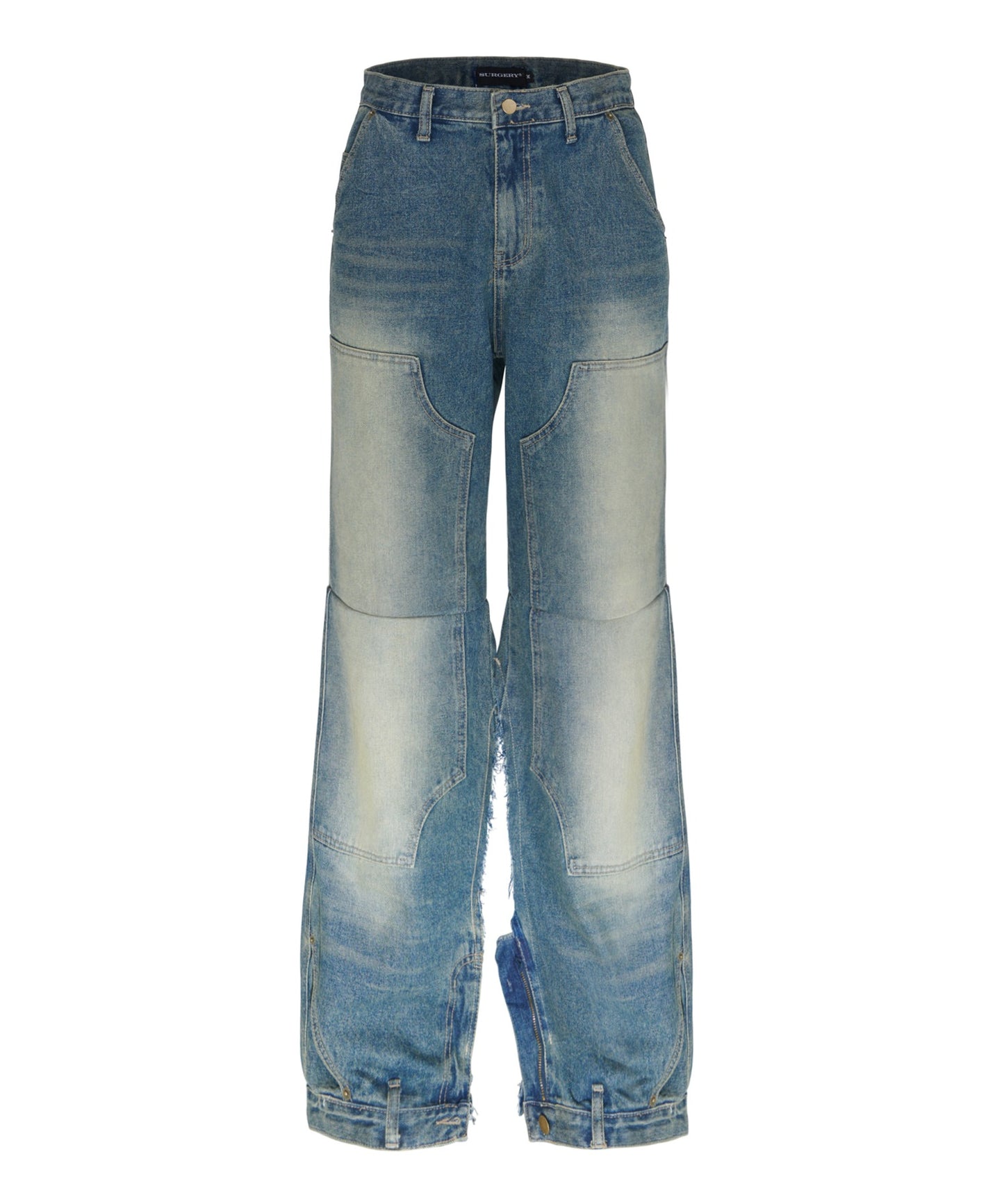 double knee double jeans