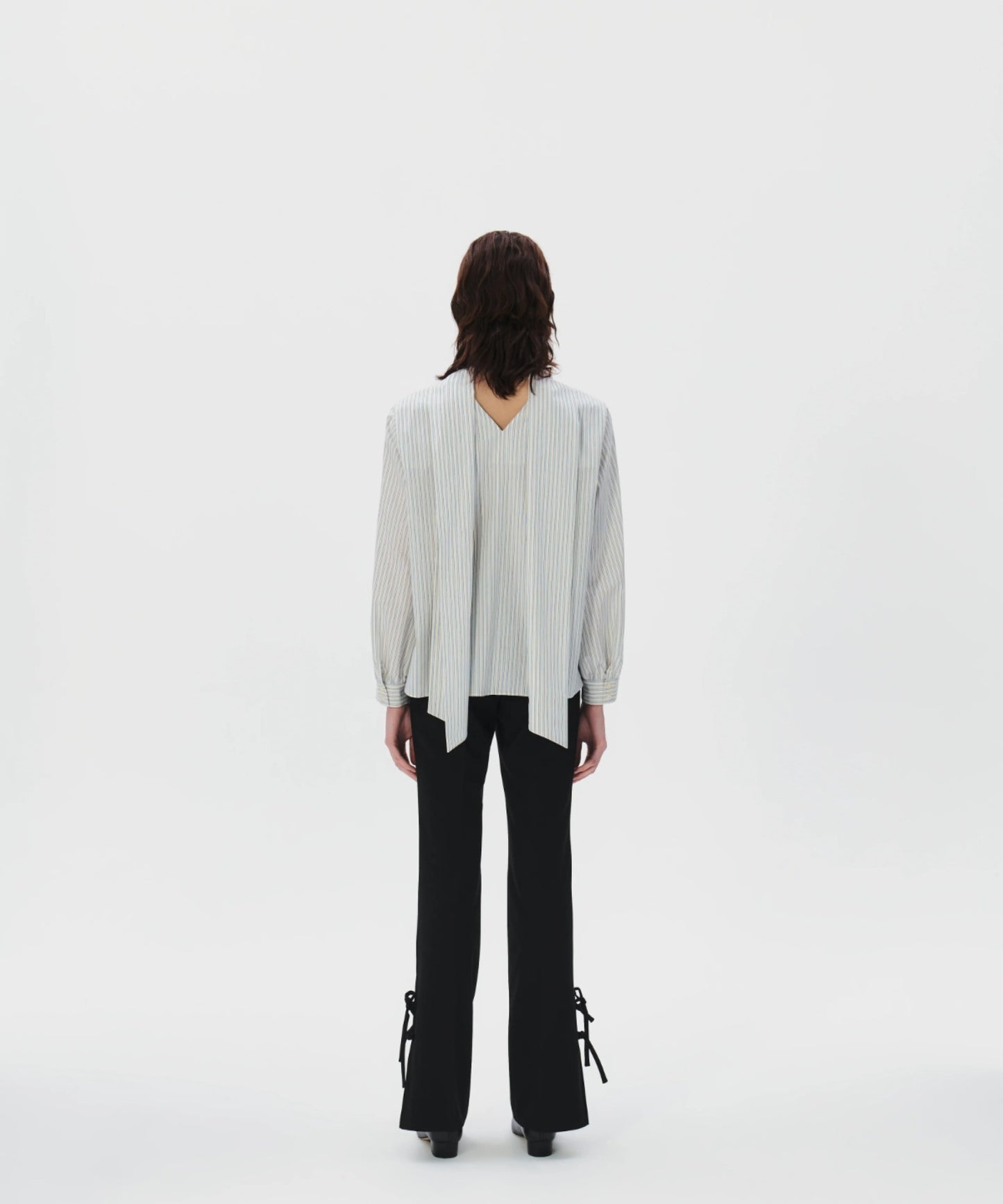 Back Tie Ballon Sleeves Blouse