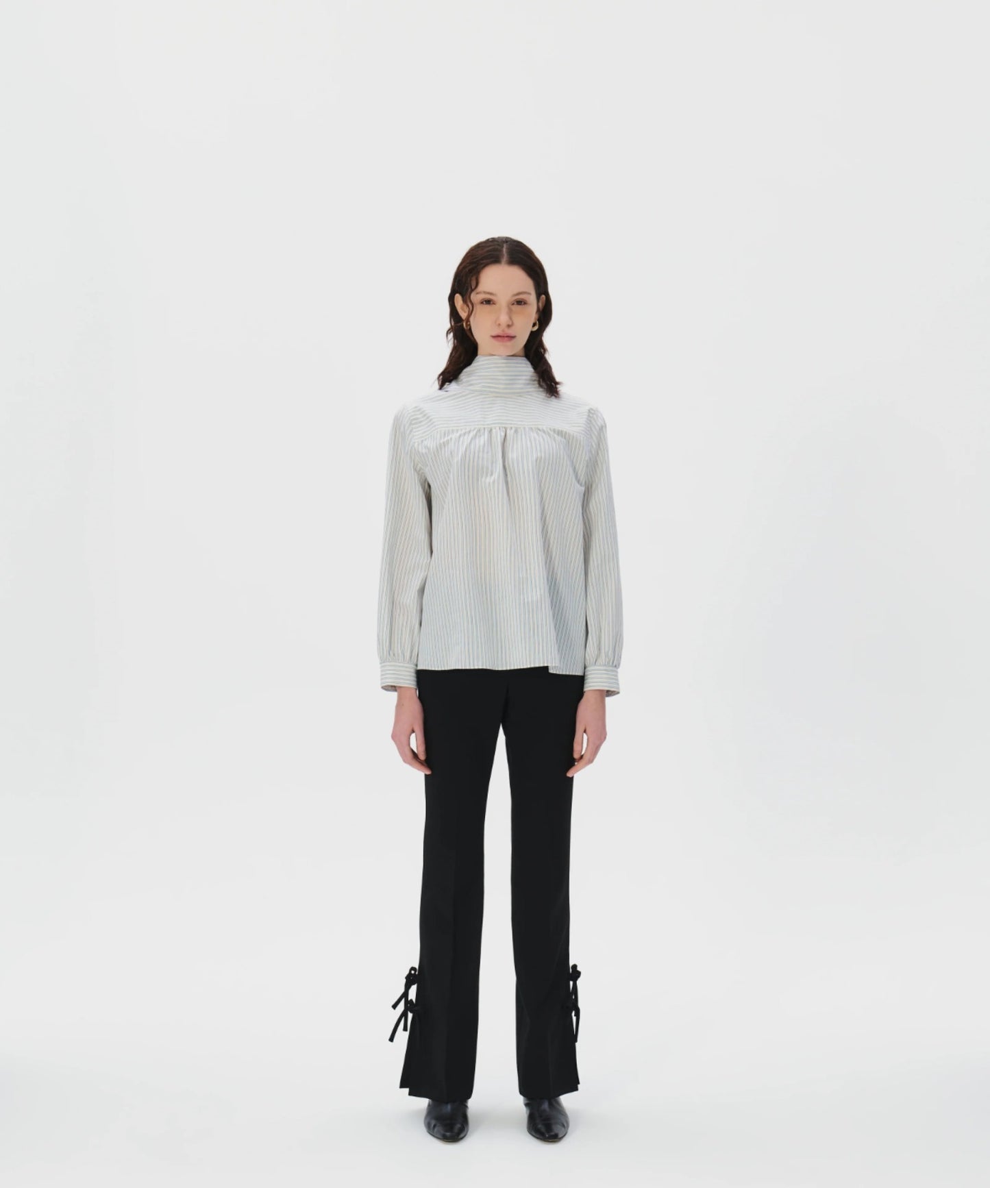Back Tie Ballon Sleeves Blouse