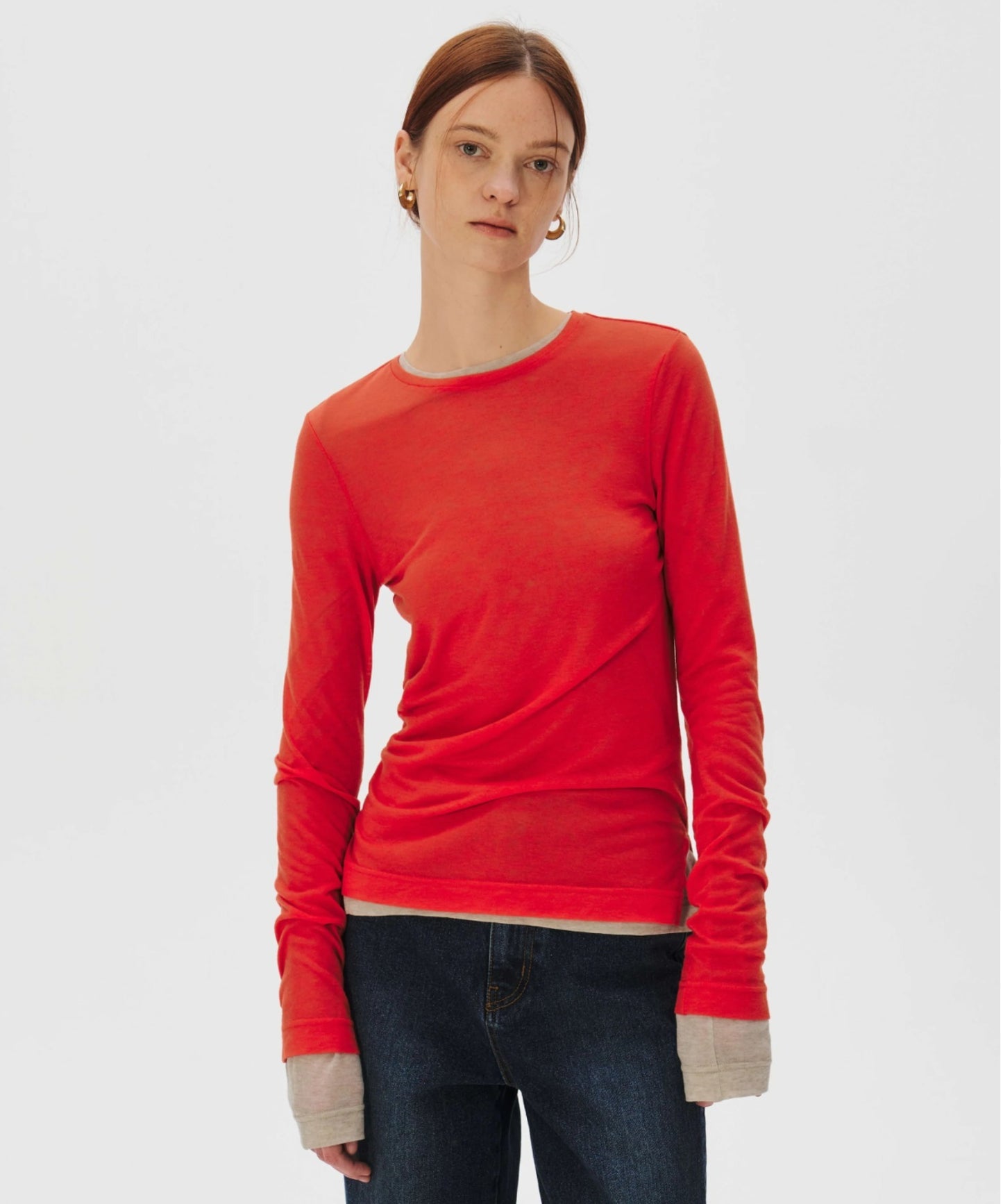 KUME/クメ Basic Tencel Layering T-shirt ロングスリーブ Tシャツ