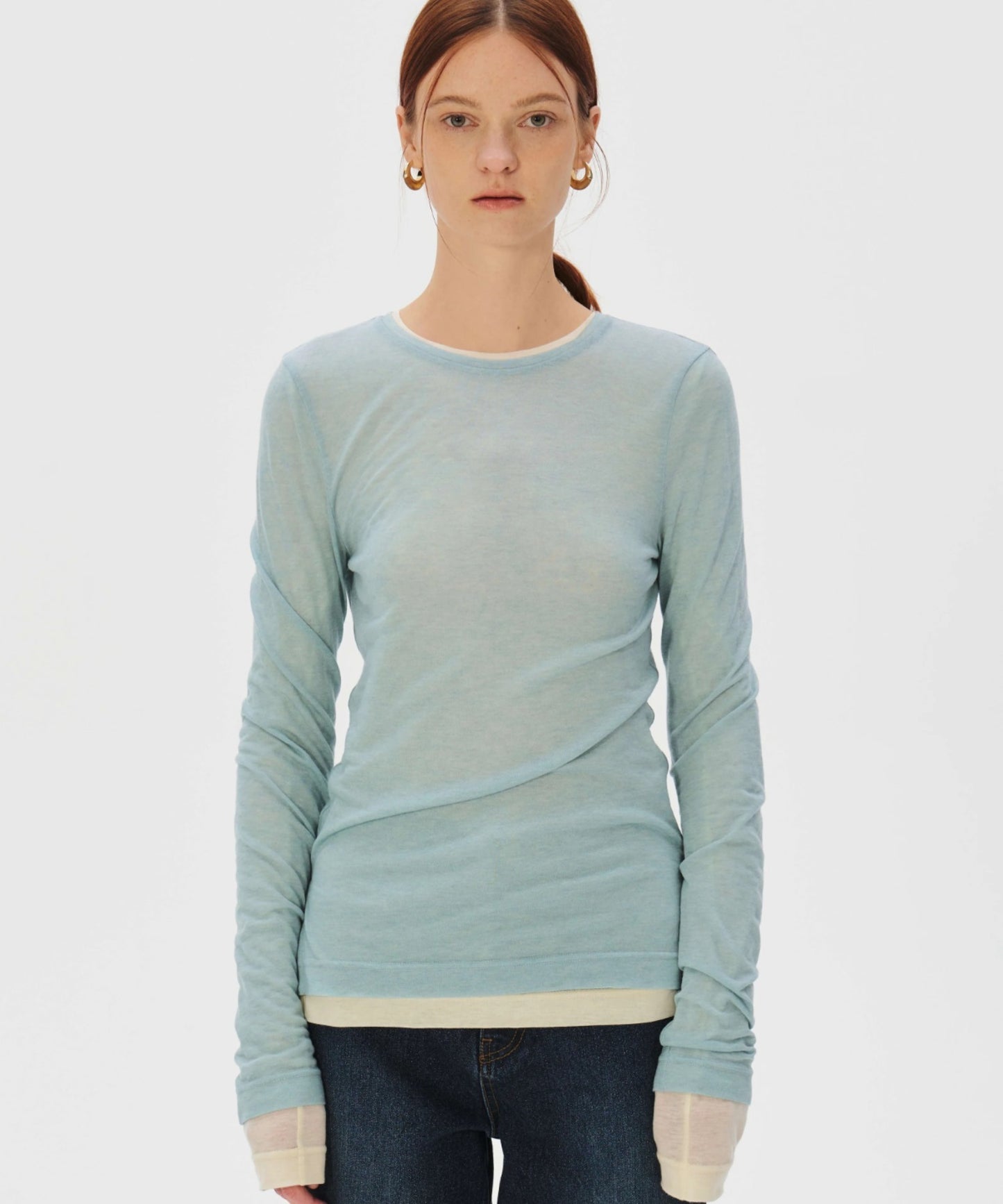 KUME/クメ Basic Tencel Layering T-shirt ロングスリーブ Tシャツ