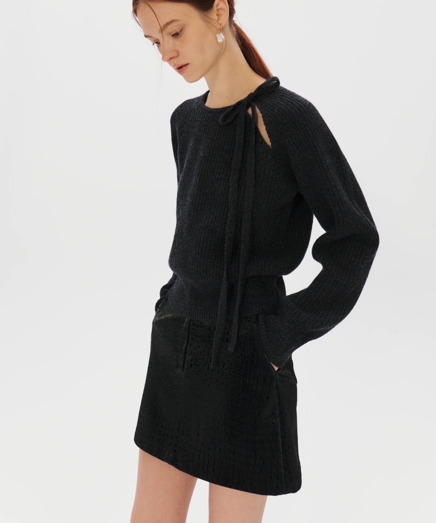 Faux Crocodile Mini Skirt