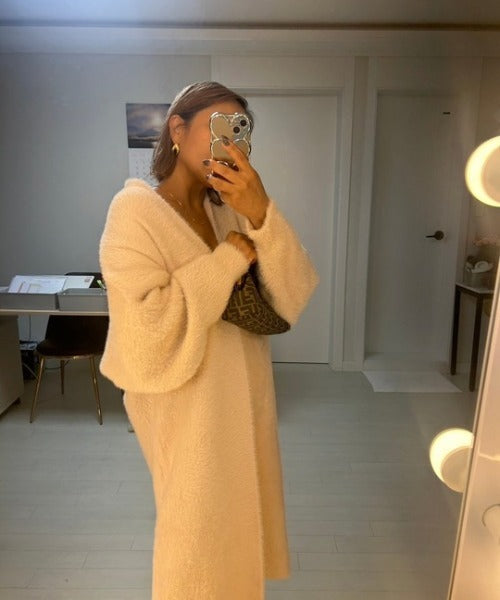 ipugo/イプゴ シャギーロングニットコート