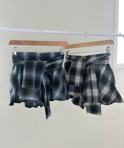 ipugo/イプゴ チェックシャツ パンツスカート