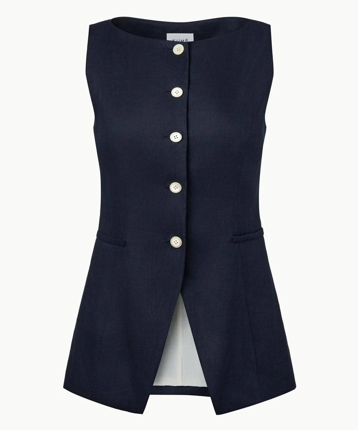 KUME/クメ Linen Boat-neck Vest ベスト