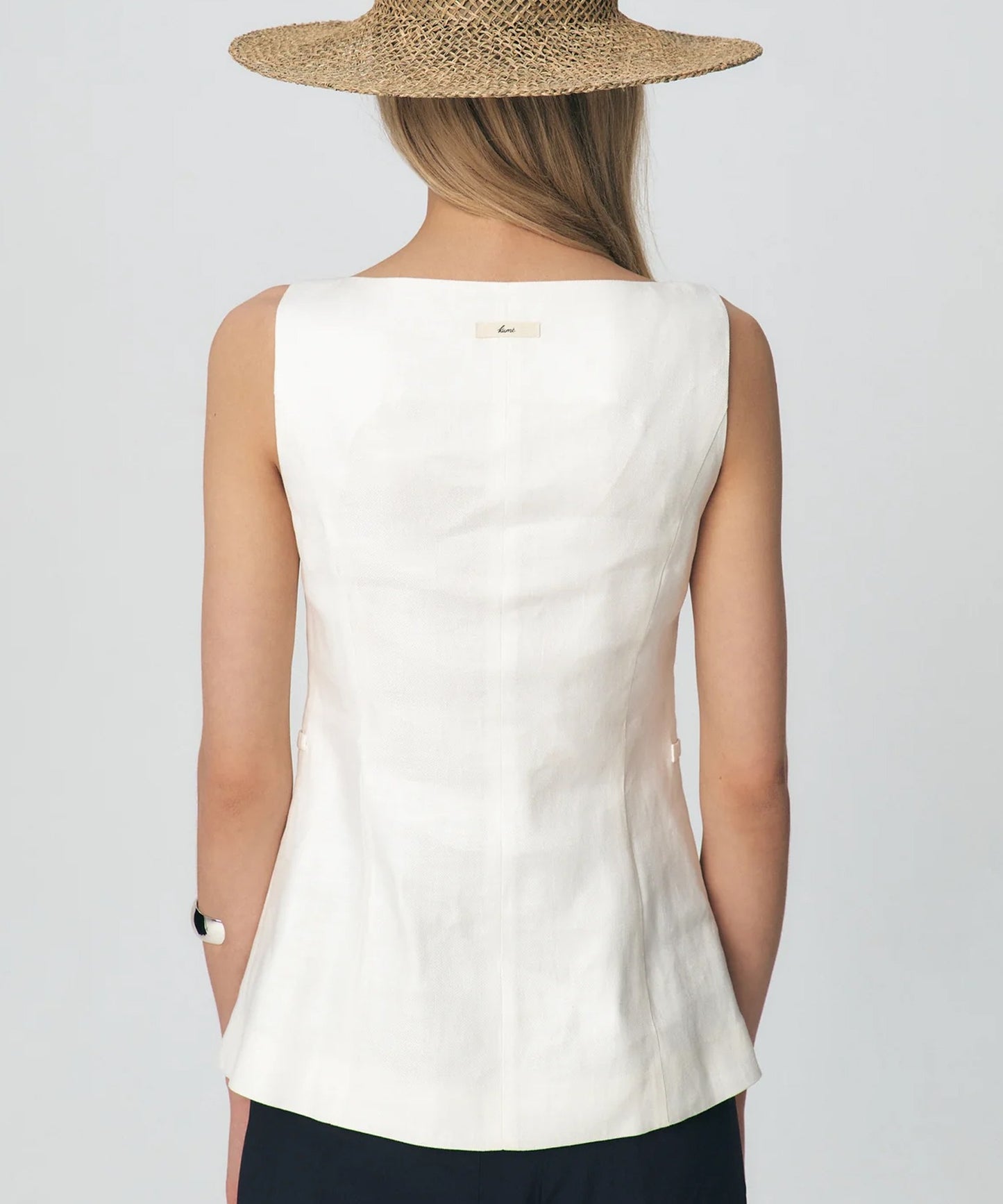 KUME/クメ Linen Boat-neck Vest ベスト