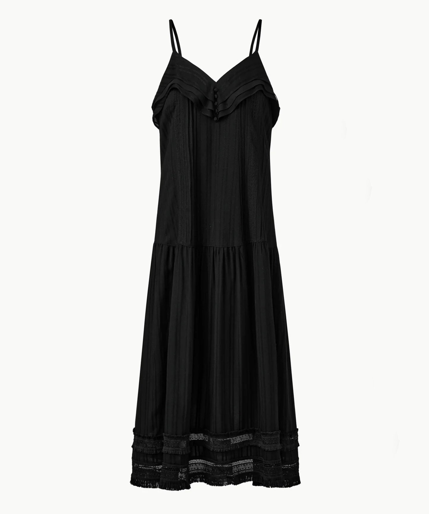 Pleated Ruffle Sleeveless Long Dress