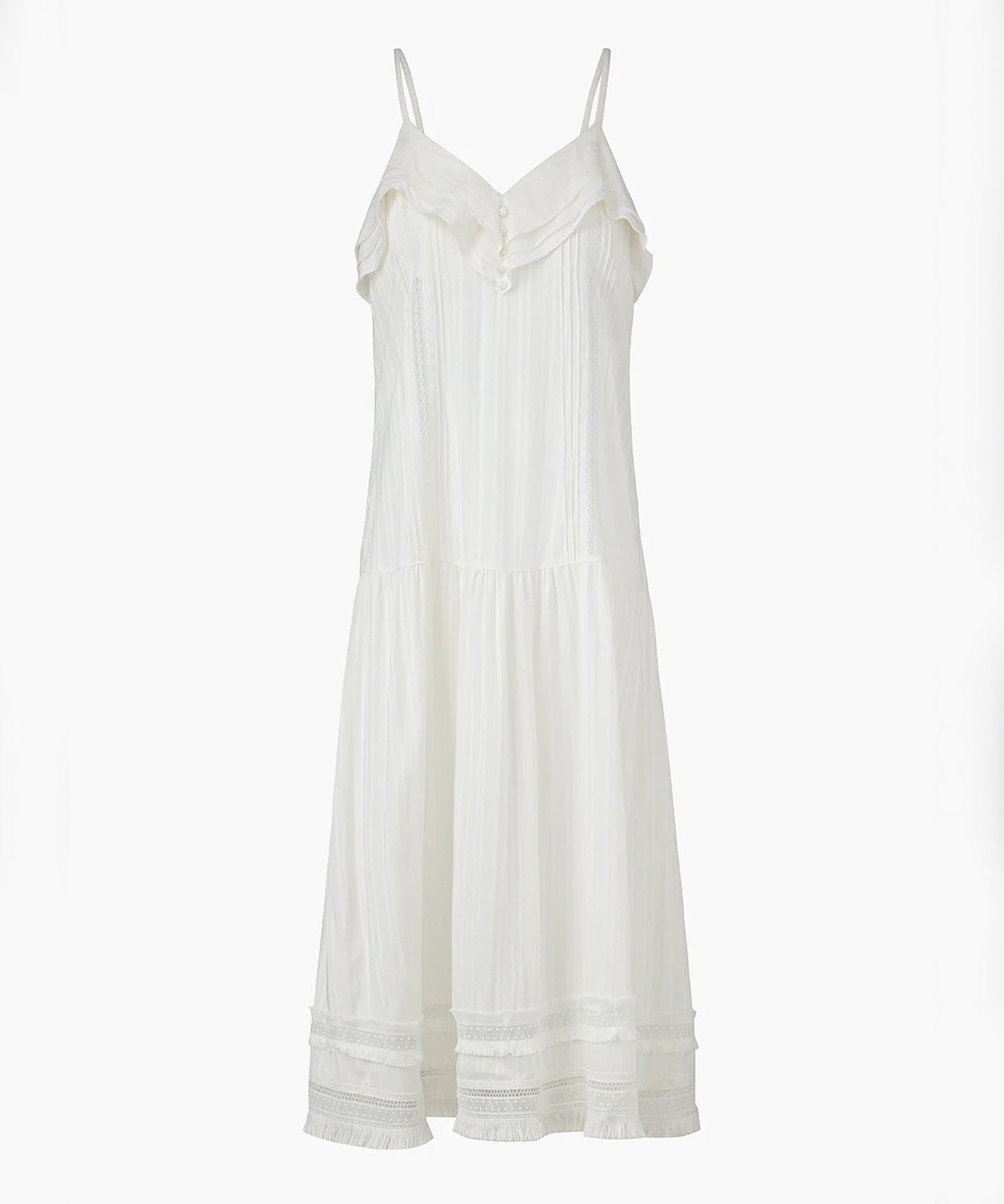 Pleated Ruffle Sleeveless Long Dress