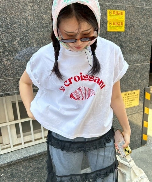 ipugo/イプゴ クロワッサンロゴトップス